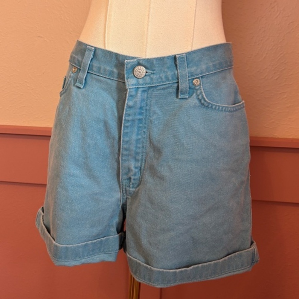 Faded Glory high waisted cotton denim shorts sz 6 blue indie